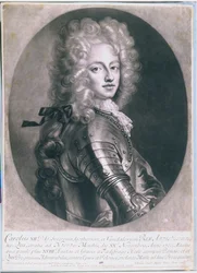 König Karl XII. (1682-1718) von Schweden, graviert von John Smith, 1701
